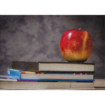 Book And An Apple Area Rug, 5'0"x7'0"