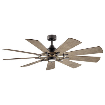 Kichler 65" Gentry LED Ceiling Fan 300265AVI7, Anvil Iron