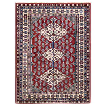 Tribal, One-of-a-Kind Hand-Knotted Area Rug Orange, 5'1"x6'10"