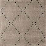 Alpine Rug Co. - Reese Collection Beige Carved Pile Diamond Pattern Rug, 5'3"x7'7" - Versatile style and trending colours is what makes up the Reese collection. Soft shaggy pile and ribbing combined make for a unique texture.