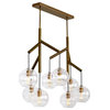Sedona 8-Light 2700K LED Contemporary Chandelier in Aged Brass and Clear