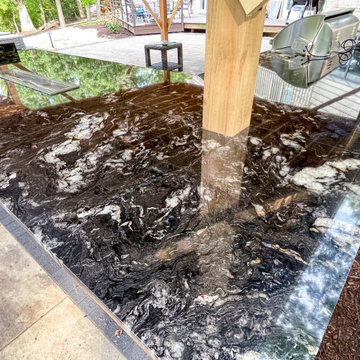 Incredible installation of outdoor grill in "Titanium" color