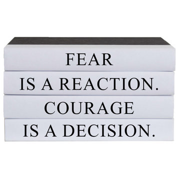 Courage Quote Book Stack, S/4