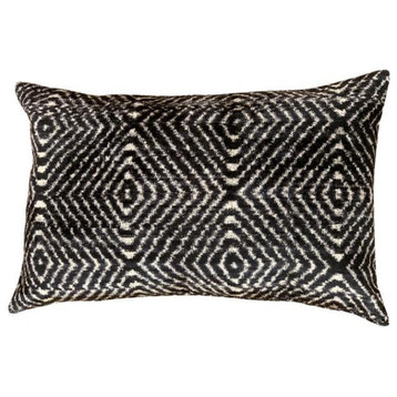 Canvello Turkish Hand Knotted Ikat Pillow 16''x24''
