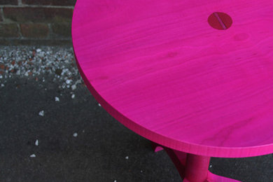 Tripod Table:  Magenta Stain