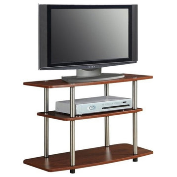 Convenience Concepts Designs2Go Three-Tier TV Stand in Cherry Wood Finish