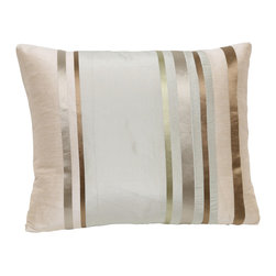 DECORATIVE PILLOWS MIAMI - Satin Stripes Pillow, Bronze, 15" x17" - Decorative Pillows