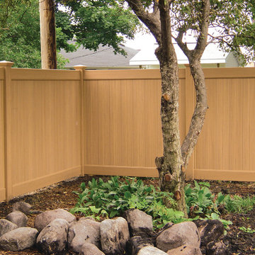 Natural Cedar Vinyl Privacy Fence