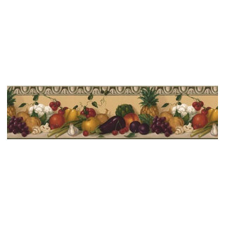 Wallpaper Border - Fruits and vegetables Wallpaper Border, Prepasted ...