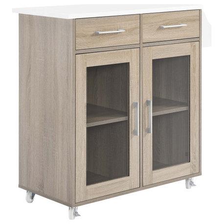 Cuisine Kitchen Cart, Oak White