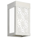 Livex Lighting - Berkeley 1 Light Brushed Nickel Outdoor ADA Small Sconce - The intricate details of the brushed nickel finish on this outdoor wall sconce from the Malmo collection creates delightful shadow patterns on adjoining wall surfaces and walkways. This stainless steel fixture features glass panels finished clear on the outside and sandblasted on the inside.
