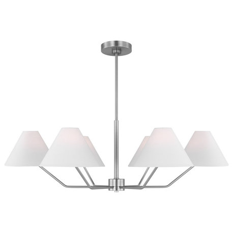 Burke 6-Light Chandelier in Brushed Steel