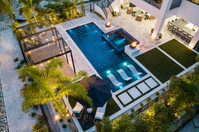 Inspiration for a modern pool remodel in Tampa