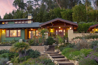 Arts and crafts home design photo in Santa Barbara