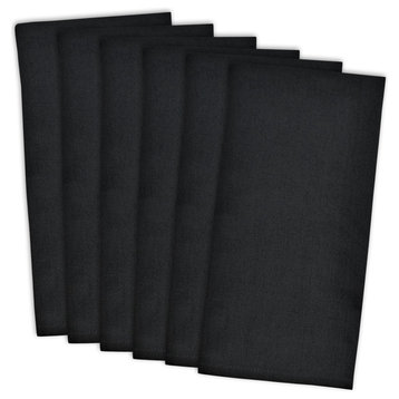Black Flat Woven Dishtowels, Set of 6