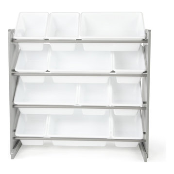 Cambridge Toy Organizer With 12 Bins, Gray