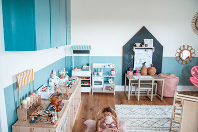 This is an example of a contemporary kids' bedroom in London.