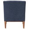 34.2" Comfy Living Room Armchair With Sloped Arms, Set of 2, Navy