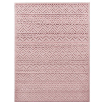 Indoor & Outdoor Rug With Boho Pattern, Pink, 2'8"x4'11"