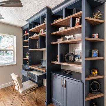 Custom Blue Transitional Home Office