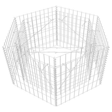 vidaXL Hexagonal Raised Bed 39.4"x35.4"x19.7" Flower Bed Basket Yard Patio