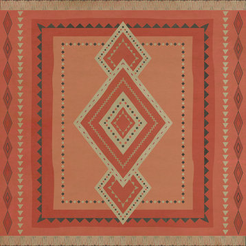 Pattern 61 Hippie 36x36 Vintage Vinyl Floorcloth
