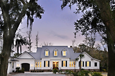 Inspiration for a coastal exterior home remodel in Atlanta