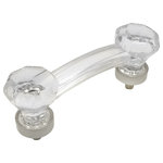 Cosmas - Cosmas 6397SN-C Satin Nickel With Clear Glass Cabinet Pull, Single - Manufacturer: Cosmas