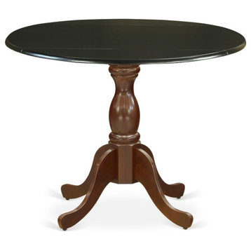 DST-BMA-TP - Kitchen Table - Black Table Top and Mahogany Pedestal Leg Finish