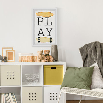 "Skateboard Play II" Framed Painting Print