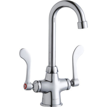 Elkay 1 Hole With Concealed Deck Faucet and 4" Gooseneck Spout