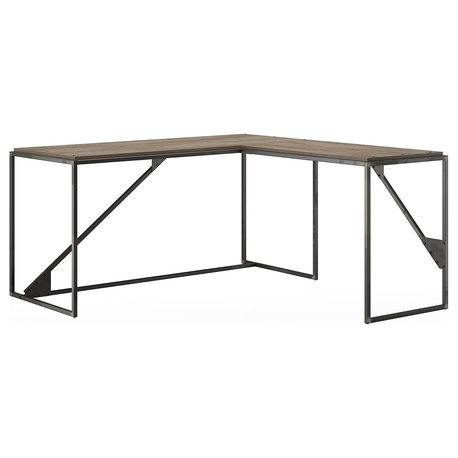 Refinery 62W L Shaped Industrial Desk with 37W Return