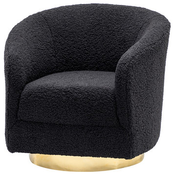 Swivel Barrel Chair, Black