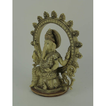 Lord Ganesha Sitting Holding Sacred Objects Statue