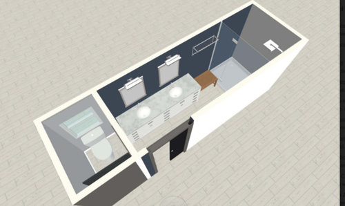 long bathroom layout