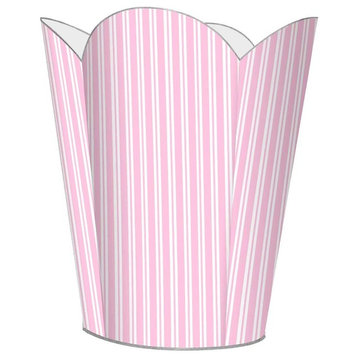 Pink Stripe Wastepaper Basket
