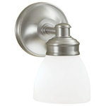 Norwell Lighting - Norwell Lighting 8791-BN-OP Spencer - One Light Wall Sconce - A beautiful knurled backplate and matching globe hSpencer One Light Wa Choose Your Option *UL Approved: YES Energy Star Qualified: n/a ADA Certified: n/a  *Number of Lights: Lamp: 1-*Wattage:75w Edison bulb(s) *Bulb Included:No *Bulb Type:Edison *Finish Type:Brush Nickel