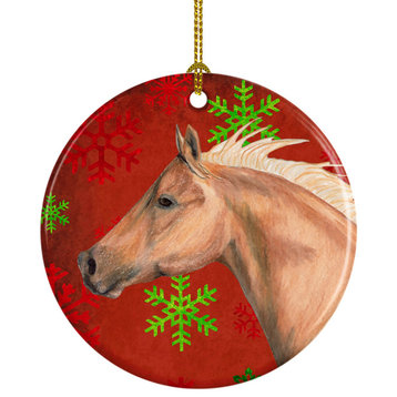 Horse Red Snowflakes Holiday Christmas Ceramic Ornament Sb3123Co1