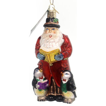 Old World Christmas Caroling Santa Glass Penguin North Pole 40289