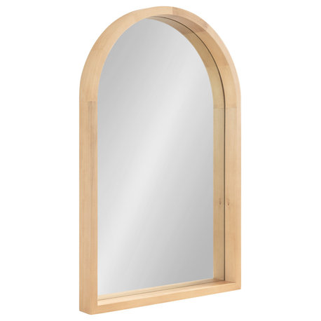 Hutton Wood Framed Arch Mirror, Natural, 20"x30"
