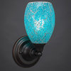 1-Light Wall Sconce, Dark Granite/Turquoise Fusion