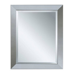 Modern 26 in. x 32 in. Mirror in Brushed Nickel - Wall Mirrors