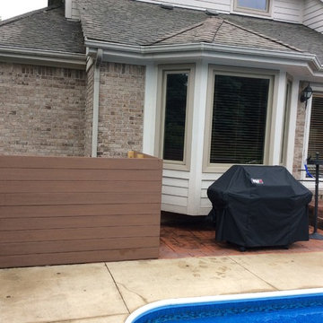 Fencing for Outdoor Pool / Block Mechanical Equipment & Toy Storage / Commerce