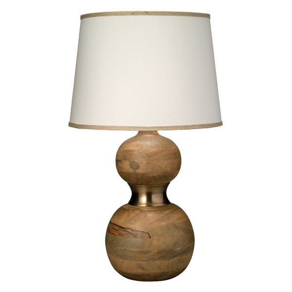 Table Lamp, Natural Wood Wooden Table Lamp with White Cone Shade