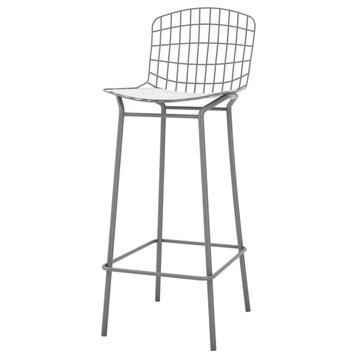 Madeline Barstool, Charcoal Grey and White