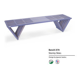 Backless solid Wood Modern Design Bench 70 by GloDea - Indoor Benches
