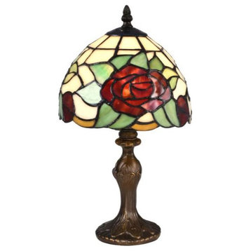 Dale Tiffany STT16088 Indian Rose, 1 Light Accent Lamp, Bronze/Dark Brown