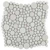 11.25"x12" Posh Bubble Porcelain Mosaic Wall Tile, White