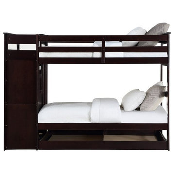 ACME Allentown Twin/Twin Bunk Bed with Storage Ladder & Trundle in Espresso