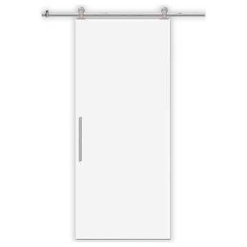 Flush barn door with CNC engraving designs different colors, hardware options., 48"x84"